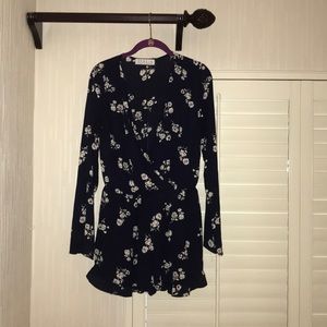 Super cute Blue and white romper